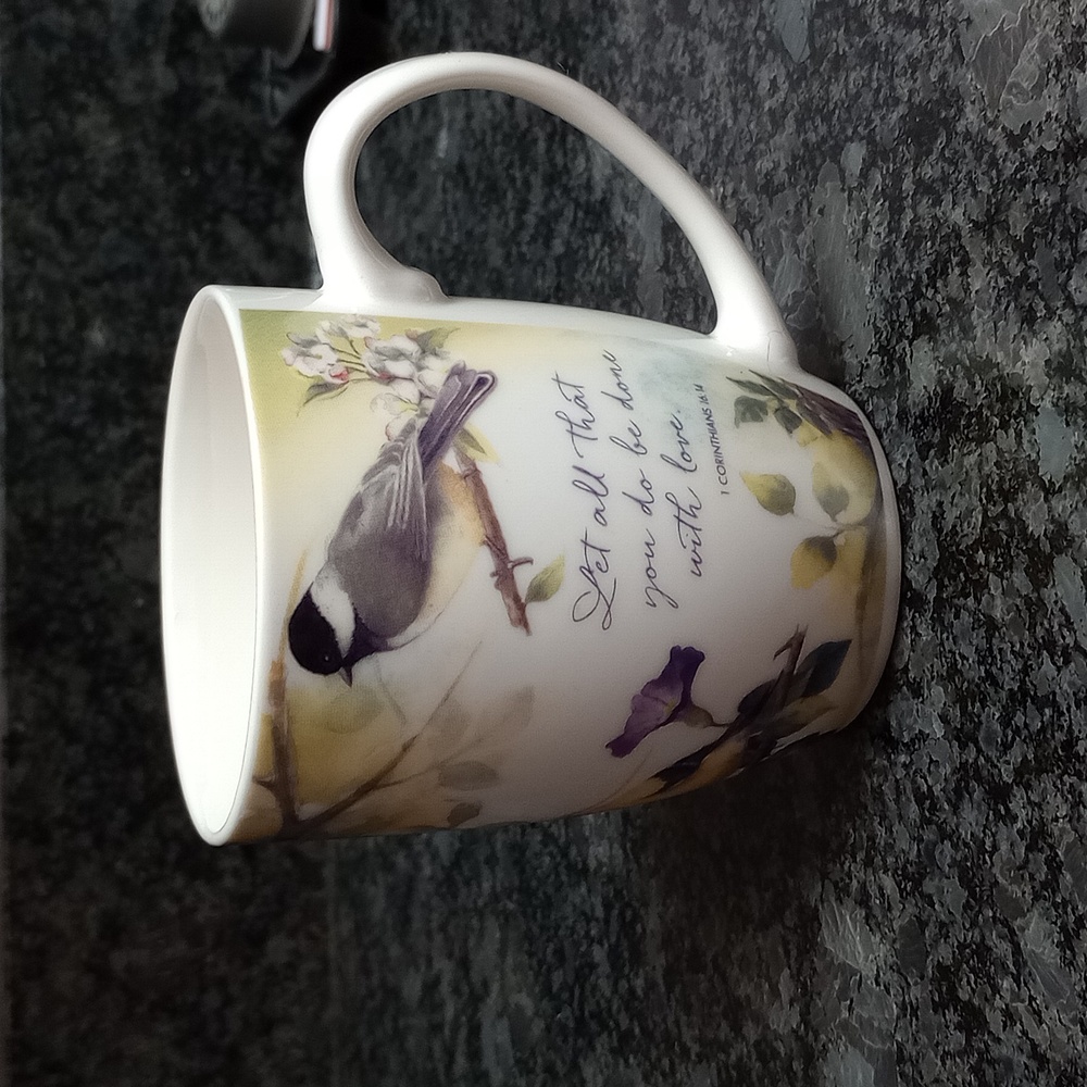 Bird/Nature/Scripture Mug 2020 Sandy Clough by Faithfully Yours 1 Cor. 16:14